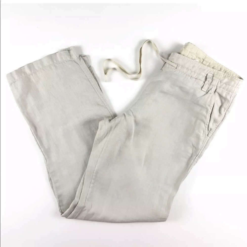 J. Crew City Fit Linen Pants Women's Size 6 Beige